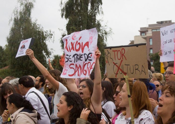 Manifestación antitaurina de Xixón.